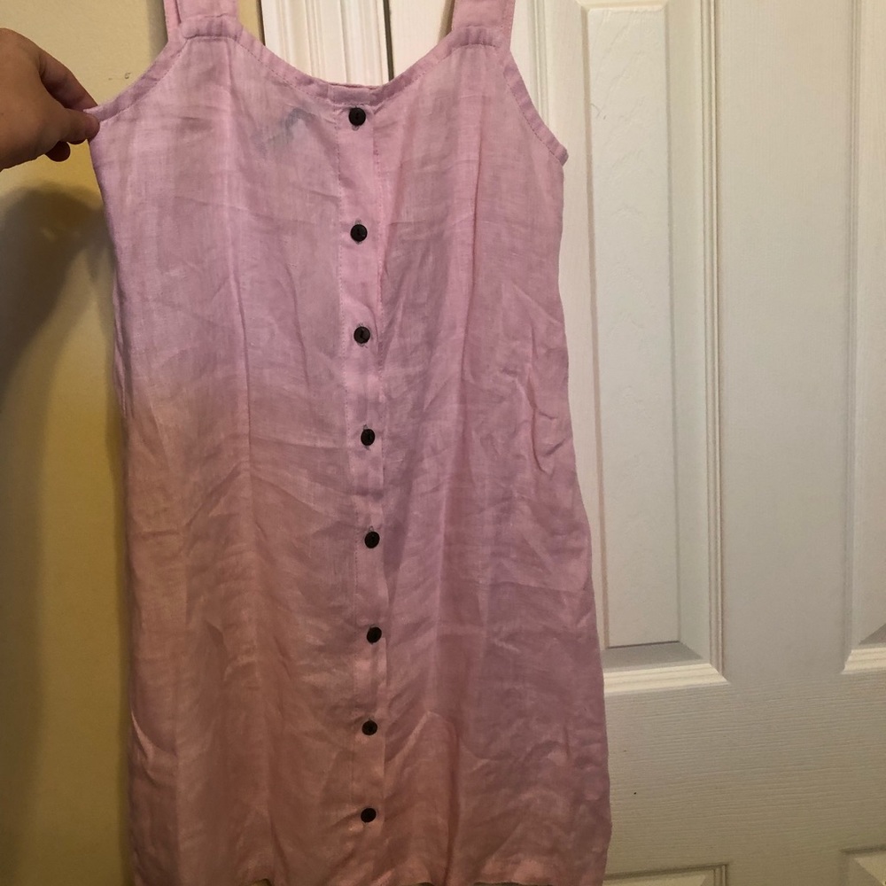 Pink linen dress